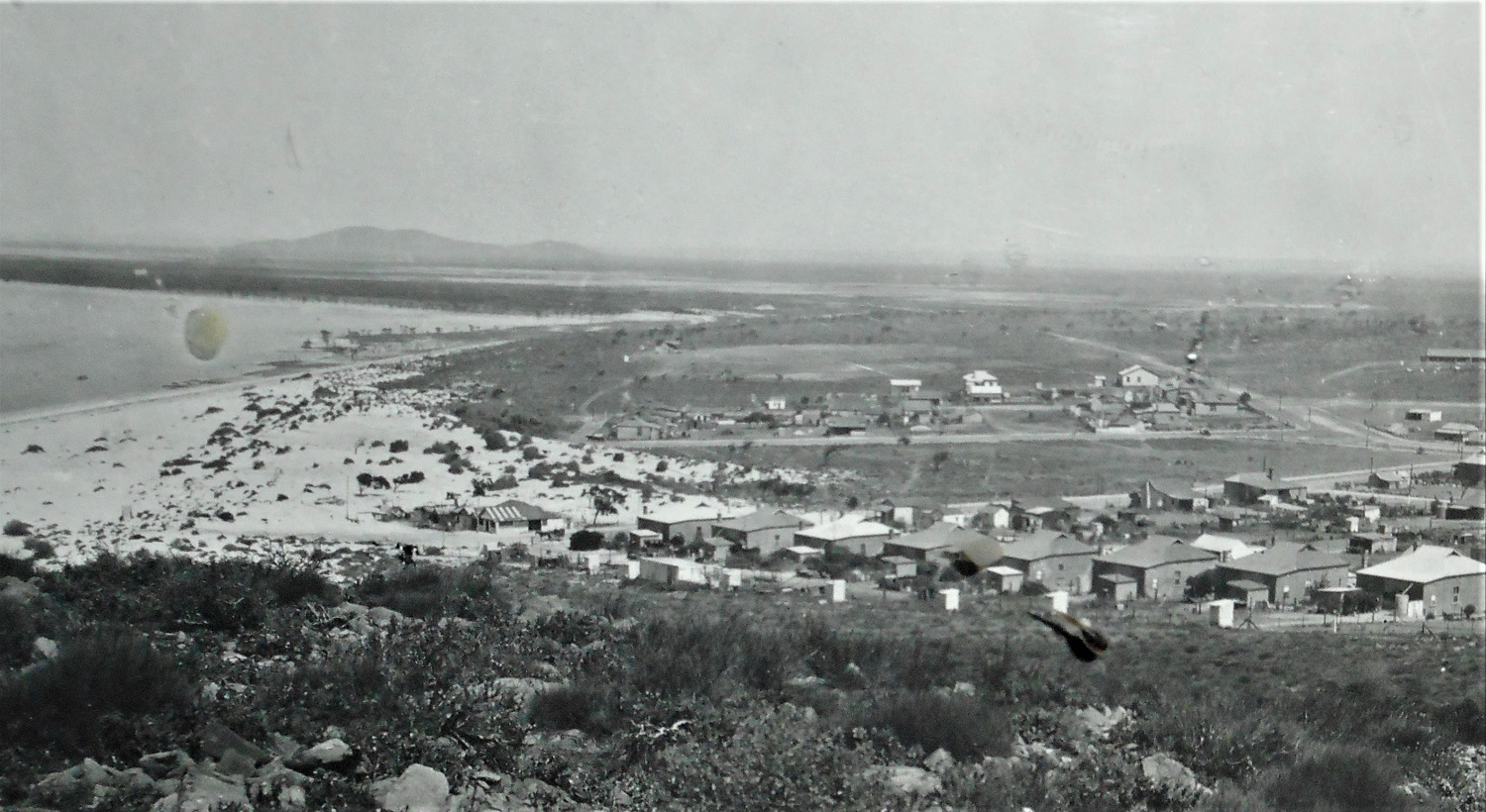 Panorama of Whyalla from Hummock Hill 1935 Threatening sand dune centre Source: National Trust (SA)