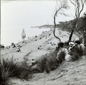 'Beaumaris Beach' approximately 1906-1914 Source: A Fox SLVIC